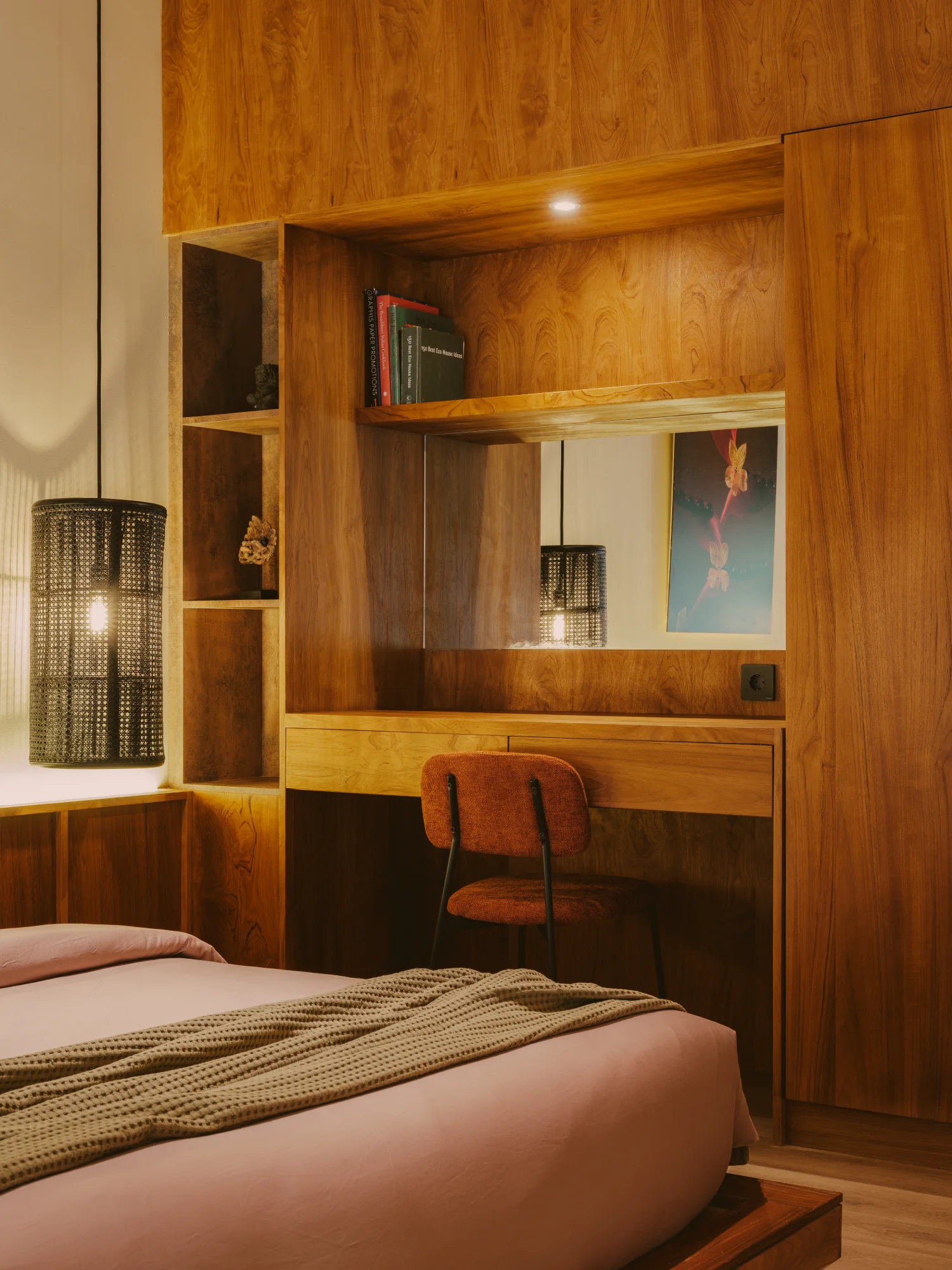Contemporary apartment architecture and mezzanine staircase at Anandaya Sanur